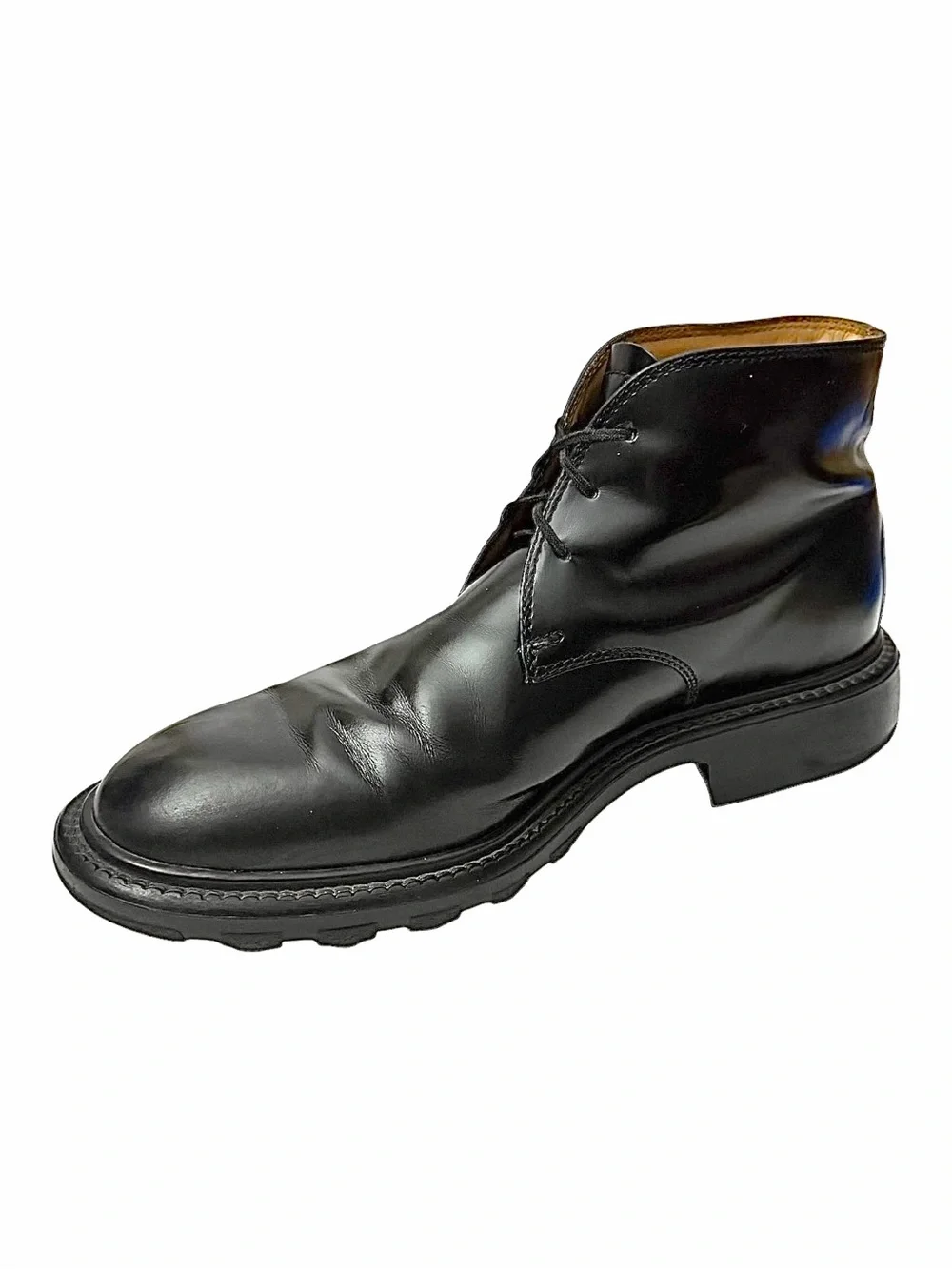 Tod’s Black Leather Chukka Desert Ankle Boots Men’s Size 8.5M